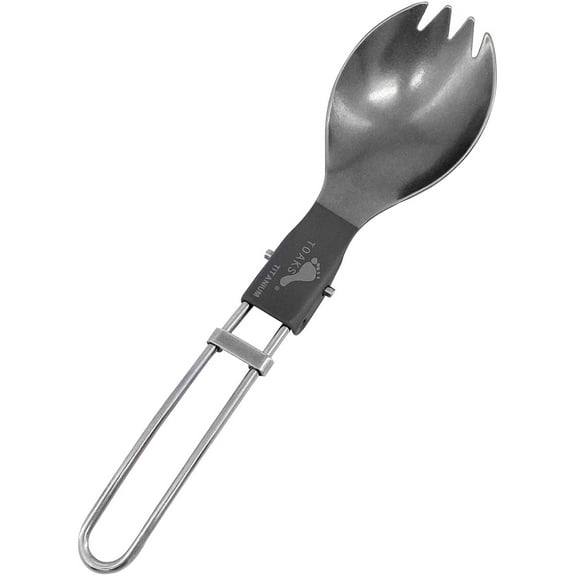 TOAKS Titanium Folding SS Handle Spork, Small, Grey,