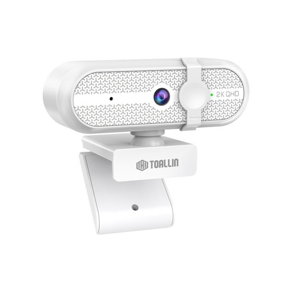 TOALLIN 5MP QHD 2K Webcam with Privacy Cover & 90 field of view delivers,Built-in Microphone,Wide Compatibility ,Plug-and-Play
