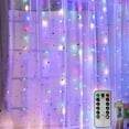 TOANEL 300 LED Curtain Light 9.8x9.8Ft Window Fairy Curtain Lights 8 Modes Remote Wall Hanging