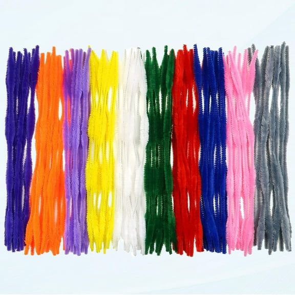 TOAOB 100pcs Chenille Stems, 13mm x 12 Inch, 10 Assorted Colors, Bumpy Pipe Cleaners for Art and DIY Crafts