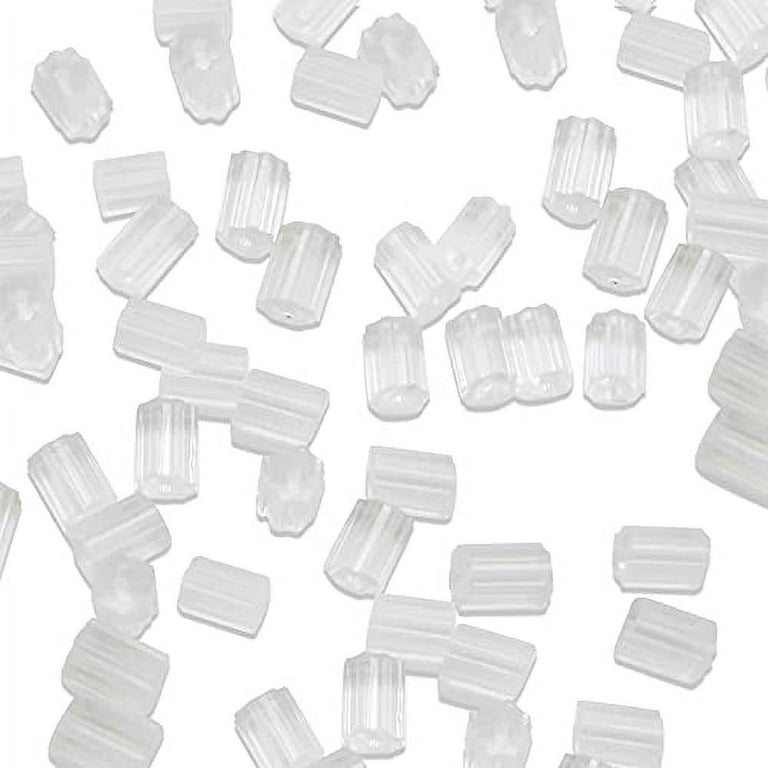 TOAOB 144pcs Clear Plastic Rubber Safety Earring Backs Soft Silicone Ear  Nut Stoppers Replacement 2.5x3.5mm for Fish Hooks Earring Post Studs