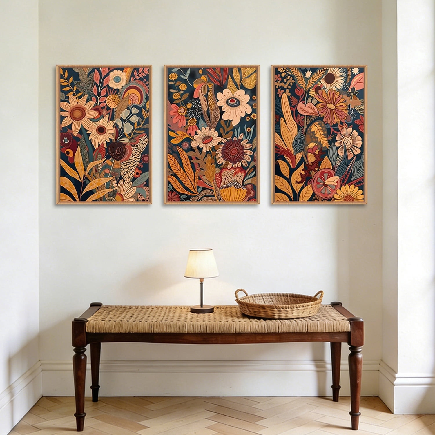 TOARTi Flower Wall Art Boho Mid Century Modern Floral Botanical Retro ...