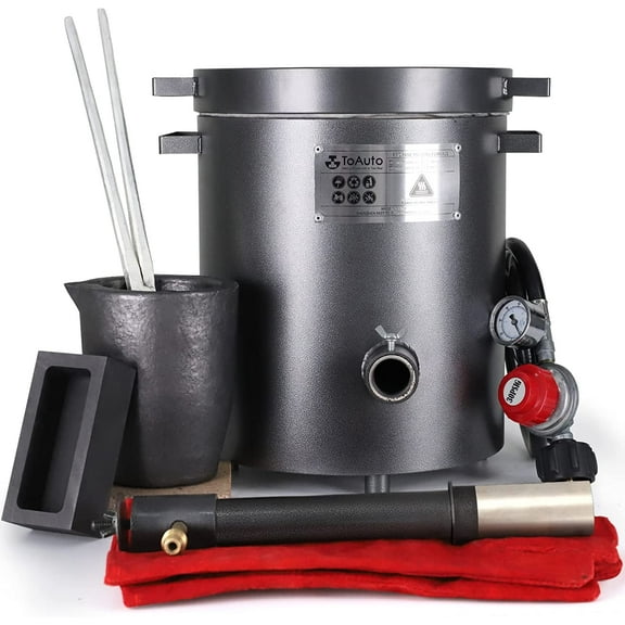 TOAUTO 6KG Propane Melting Furnace Kit,Home Stove Kiln Casting Tool for Scrap Metal Recycle Gold Silver Copper Aluminum