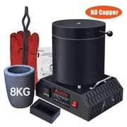 TOAUTO 8KG Electric Aluminum Melting Furnace 1800W Smelter Temperature Control with Casting Ingot Mold for For Scrap Aluminum Recycling CANNOT MELT COPPER