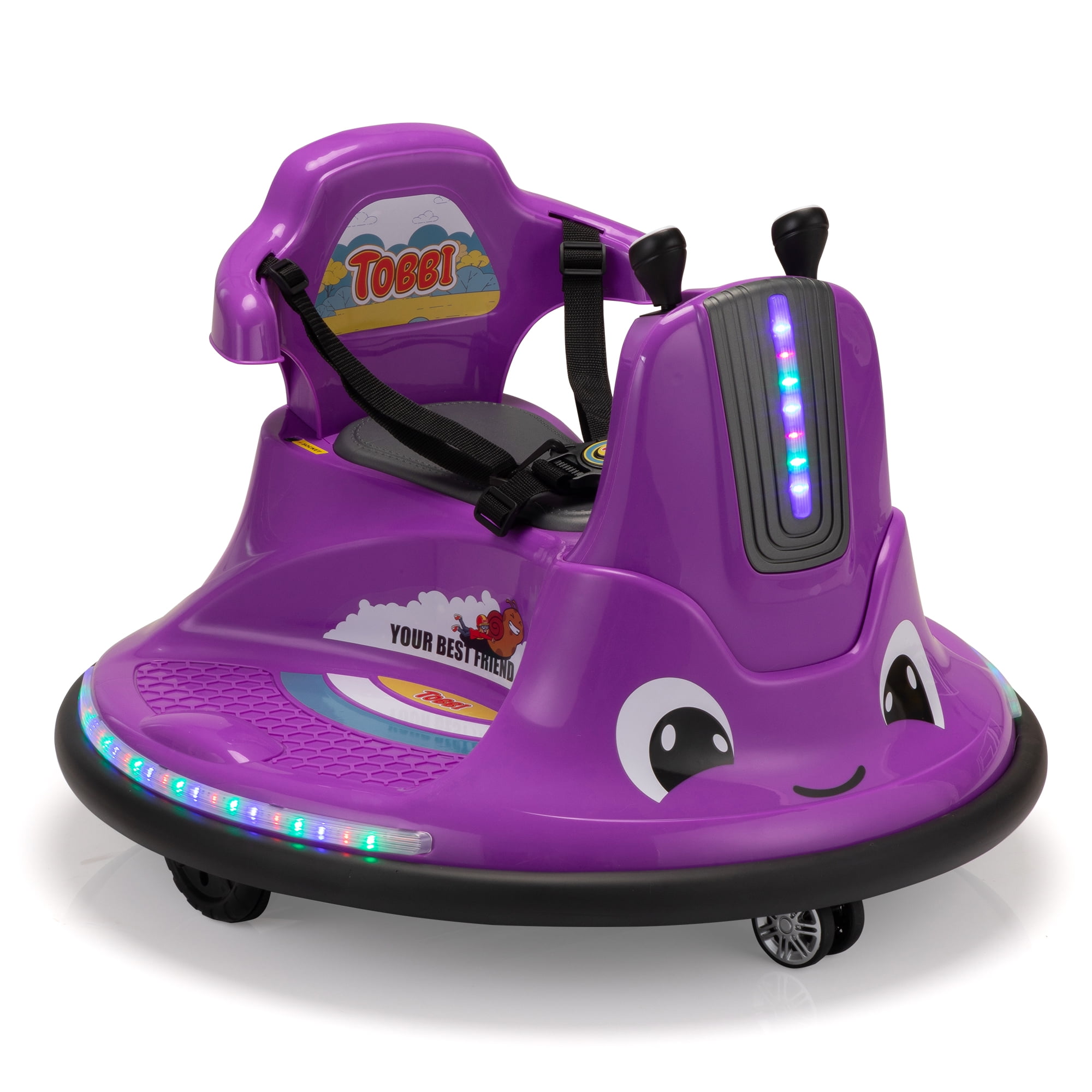 TOBBI 12V Kids Bumper Car Ride on with Remote Control Music LED Lights