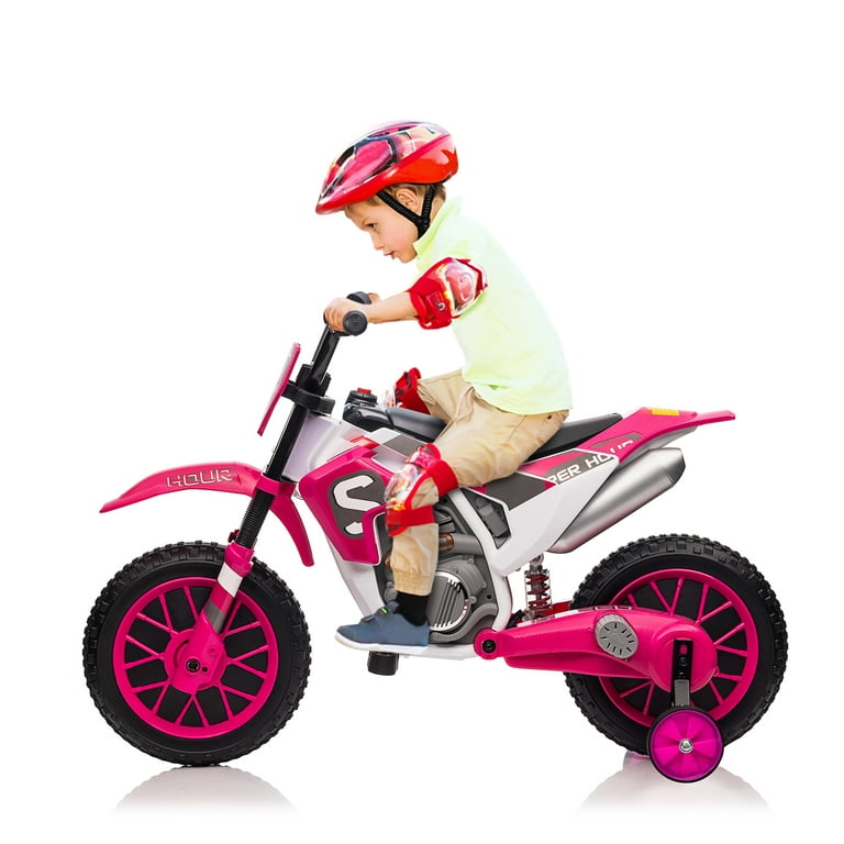 Kids motorcycle with training wheels sale