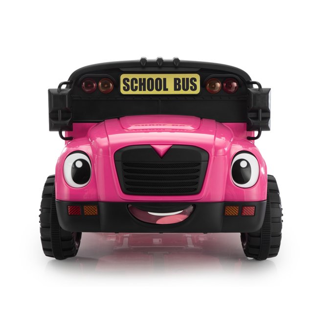 TOBBI 2 Seater Kids Electric Ride On Toy School Bus, Ride On Car w