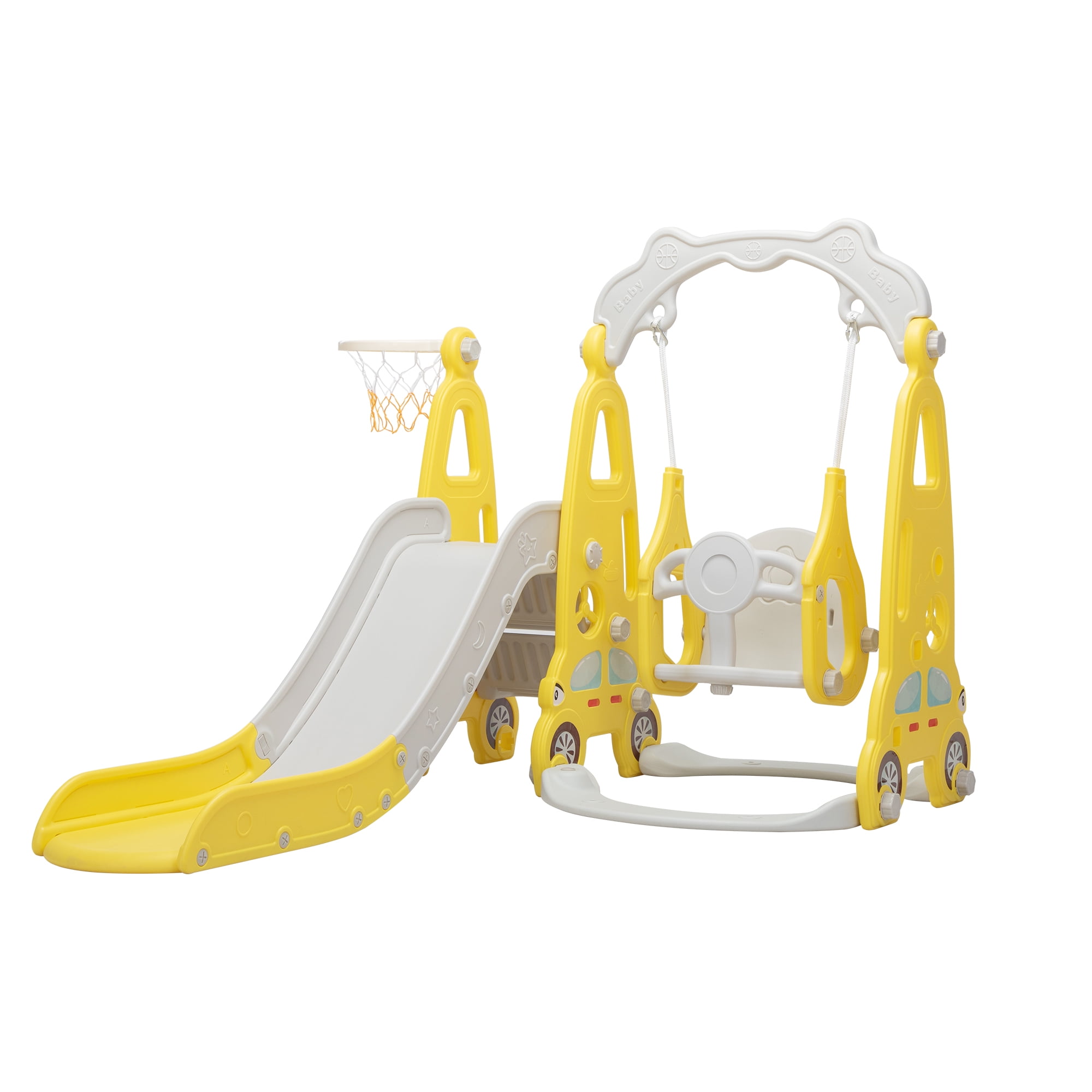 TOBBI 4 in 1 Toddler Climber and Swing Set, Play Climber Freestanding