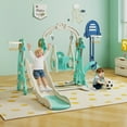 thumbnail image 1 of TOBBI 6 in 1 Toddler Slide Climber and Swing Playset with Basketball Hoop,Freestanding Indoor Outdoor Backyard Slide for Kids age 1-8, 1 of 11