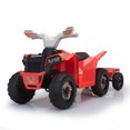 thumbnail image 1 of TOBBI 6V Kids Ride on ATV Quad Battery Powered 4-Wheeler Toddlers Toy Car W/ Trailer Bluetooth MP3 Horn, Red, 1 of 12