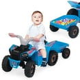 thumbnail image 1 of TOBBI 6V Kids Ride on ATV Quad Battery Powered 4-Wheeler Toy Car W/ Trailer, Bluetooth, MP3, Horn, Blue, 1 of 18
