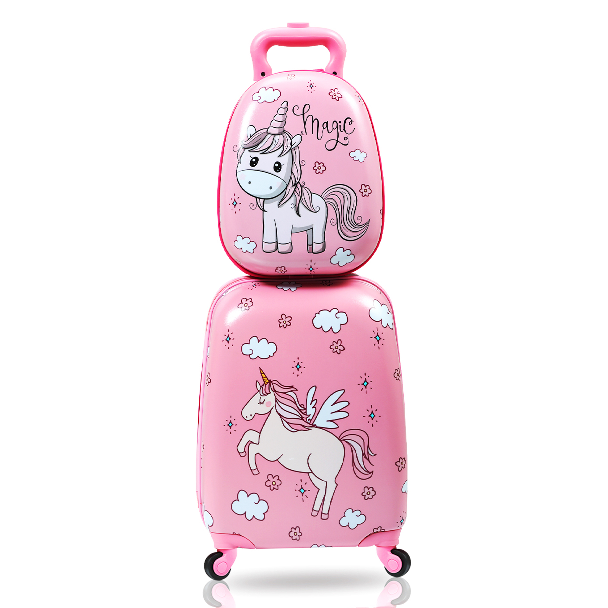 TOBBI Kids Luggage Sets for Girls,  Toddler Carry on Luggage with Wheels, Girls Rolling Travel Suitcase with Backpack - image 1 of 8