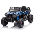 thumbnail image 1 of TOBBI Kids Ride on UTV, 12V Battery Powered Truck with LED Headlights, Horn, Music for Kids Aged 37-60 Months, Blue + Black, 1 of 12
