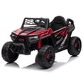thumbnail image 1 of TOBBI Kids Ride on UTV, 12V Battery Powered Truck with LED Headlights, Horn, Music for Kids Aged 37-60 Months, Red + Black, 1 of 9
