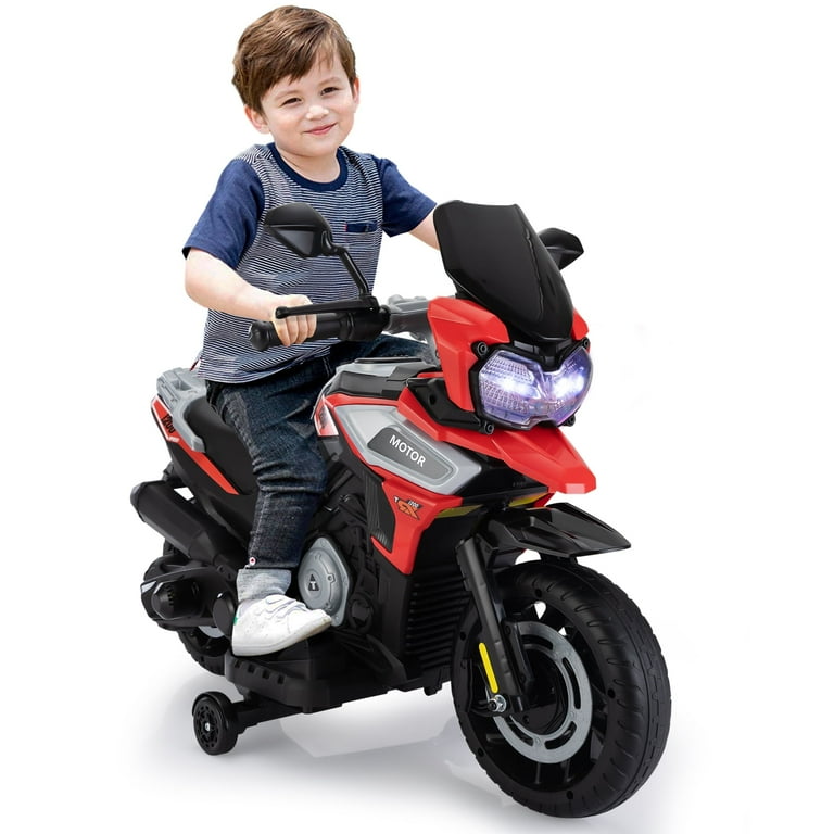 TOBBI 12V Kids Ride on Off-Road Motorbike with Music and