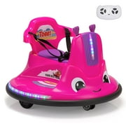 TOBBI-TOYS 12V Kids Bumper Car W/ Remote Control LED Lights 360 Spin Music for 1.5-9 Year Old Child