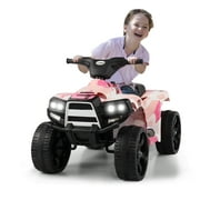 TOBBI-TOYS 6V Electric Kids Ride on ATV Quad Car 4-Wheel Ride-on Toy with Headlights, Horn for Boys Girls, Camouflage Pink