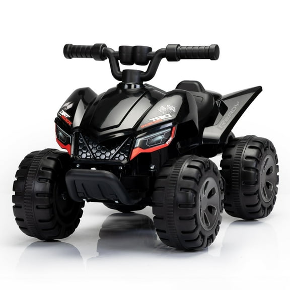 TOBBI-TOYS 6V Ride on ATV 4-Wheeler Quad Battery Powered Electric Car with Spray Device, Music and LED Lights