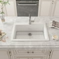 thumbnail image 1 of TOBILI 33" Large-capacity Multifunctional Dual-mount Design Fireclay Kitchen Sink, 1 of 9