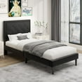 thumbnail image 1 of TOBILI Light Blue Wood Frame Full Platform Bed, 1 of 9
