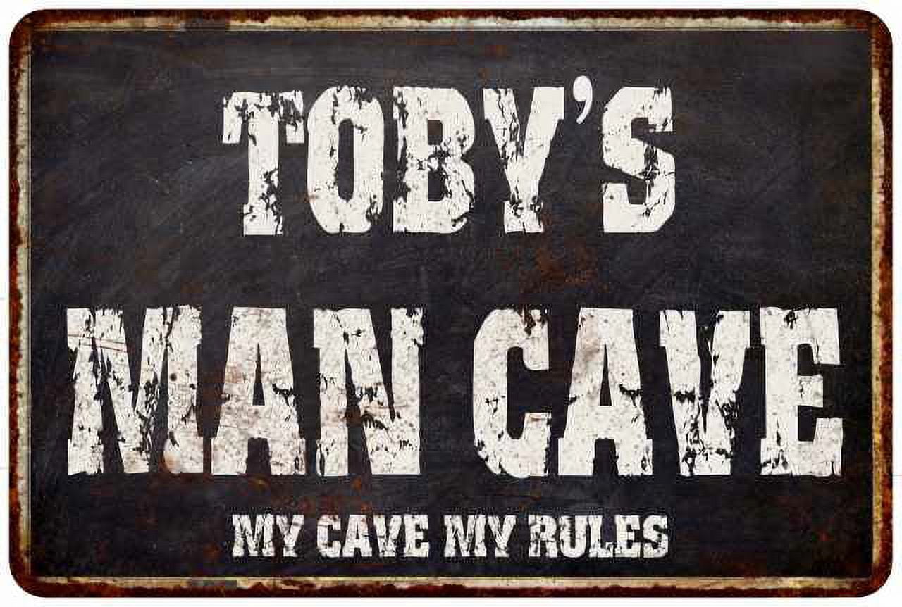 TOBY'S Man Cave Black Grunge Sign Home Decor Gift Cave Funny ...