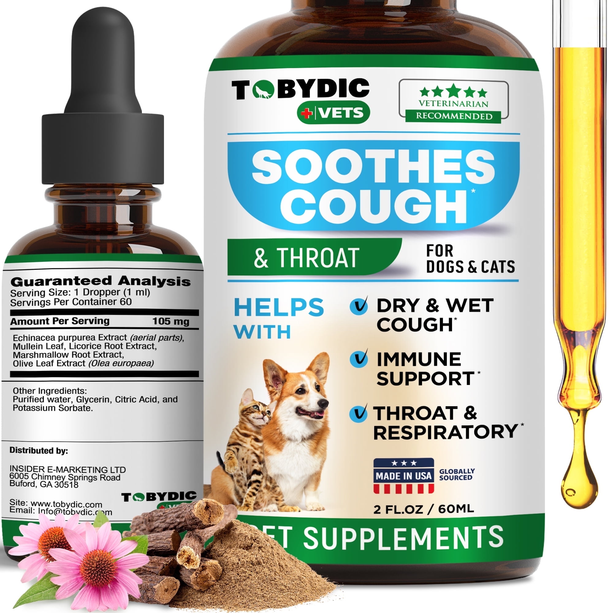 Cough Medicine For Dogs TOBYDIC Natural Dog Cat Cough