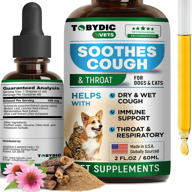 TOBYDIC Natural Dog Cough Medicine & Antibiotic for Cats Respiratory