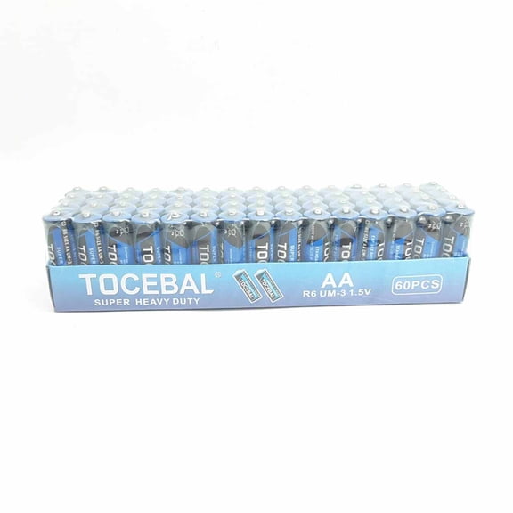 TOCEBA AA Battery Super Heavy Duty R6 AA Batteries 60pcs/BOX