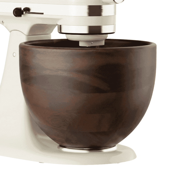 TOCOKEID 5 Qt Premium Wood Mixing Bowl, Compatible with KitchenAid 4.5-5 Qt Tilt-Head Stand Mixers, Natural Wooden Bowl