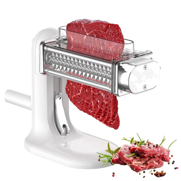 TOCOKEID Metal Manual Meat Tenderizer Machine with Stainless Steel Gears & Suction Base , Meat Pounder and Cuber for Steak, Poultry