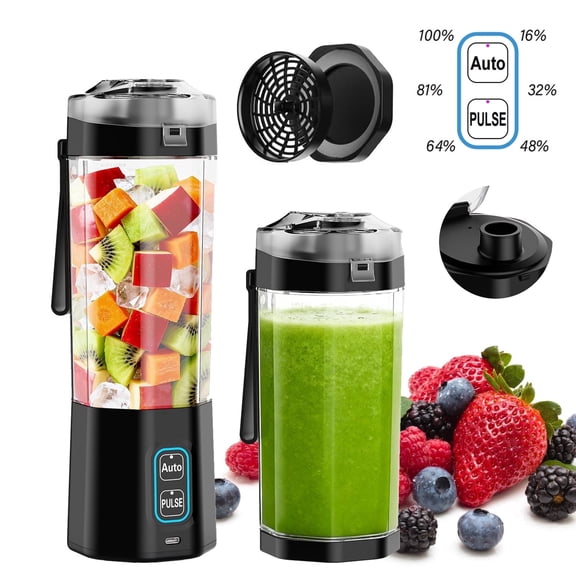 TOCOKEID 6000mAh Super Large Battery Portable Blender, 24oz 360W Long-Lasting USB-C Personal Blender for Smoothies, Shakes, Travel & Office