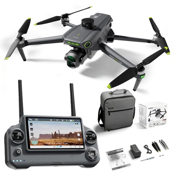 TODAMU Professional Drone with Camera for Adults, 6KM Long Range, 6.3 Screen Controller, 3-Axis Brushless Gimbal, 8K Image, AI Obstacle Avoidance, Payload Dropper, 5G Transmission