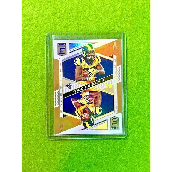 TODD GURLEY GOLD PRIZM CARD JERSEY #30 RAMS 2018 Donruss Elite Deck FALCONS SP