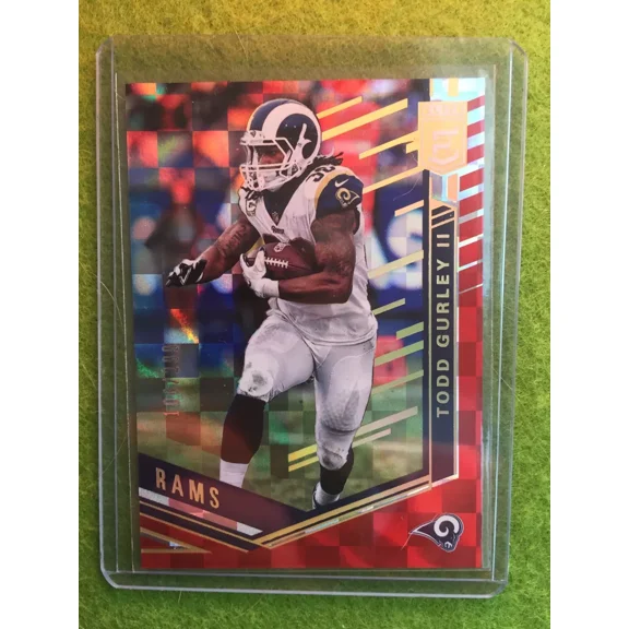 TODD GURLEY PRIZM REFRACTOR LA RAMS RB /299 SP 2018 Donruss Elite Red