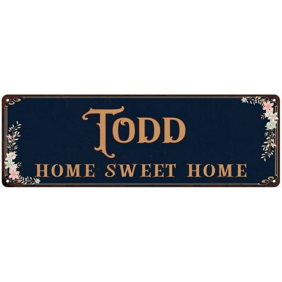 TODD Home Sweet Home Victorian Look 6x18 Metal Sign 106180046073