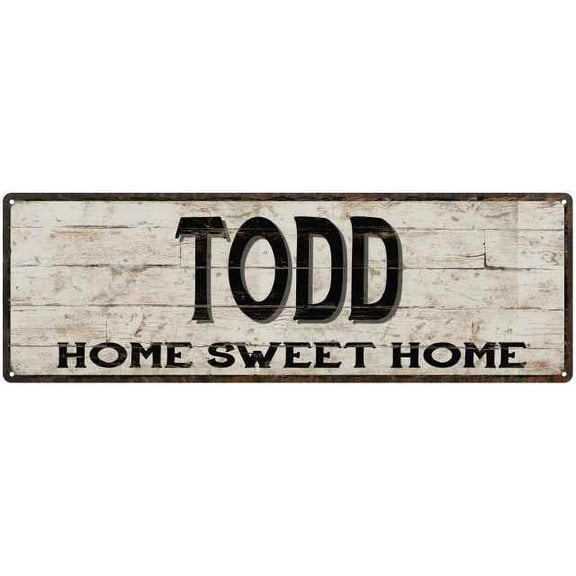 TODD Rustic Home Sweet Home Sign Gift 6x18 Metal Decor 206180084423