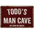 thumbnail image 1 of TODD'S Man Cave Red Grunge Sign 12 x 18 Matt Finish Metal Sign 112180003114, 1 of 1
