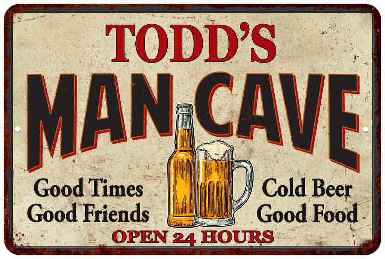 Todd Sign TODD'S Man Cave Sign 8 x 12 High Gloss Metal 208120011091 - Walmart.com