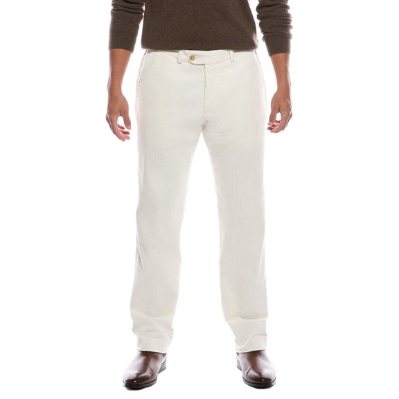 TODD SNYDER mens  Corduroy Sutton Wide Trouser, 32 x 32, White