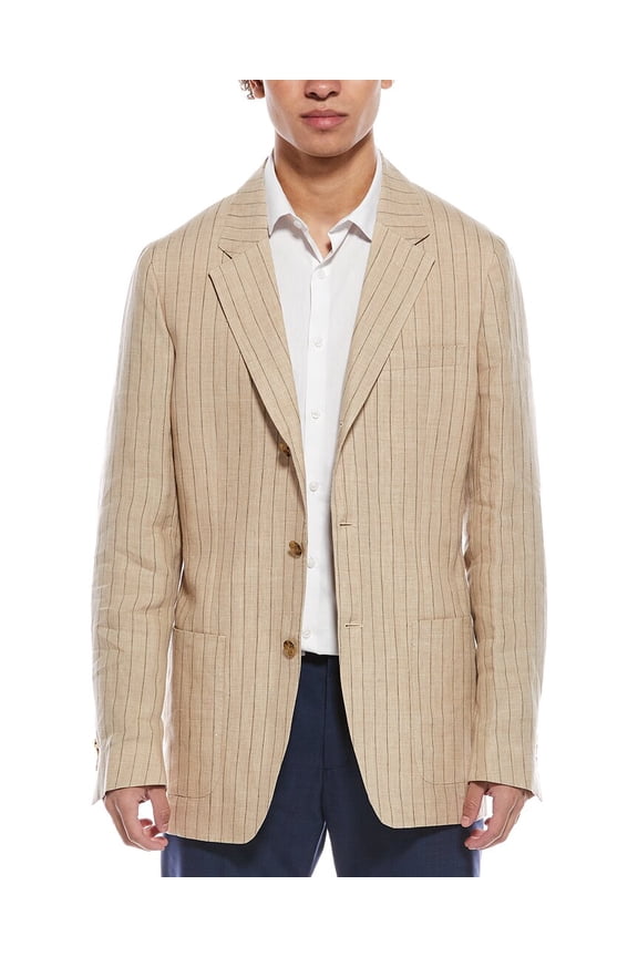 mens  Linen Madison Jacket, 42R, Tan