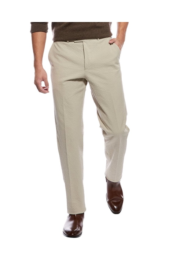 mens Seersucker Sutton Suit Pant, 36/34, Beige