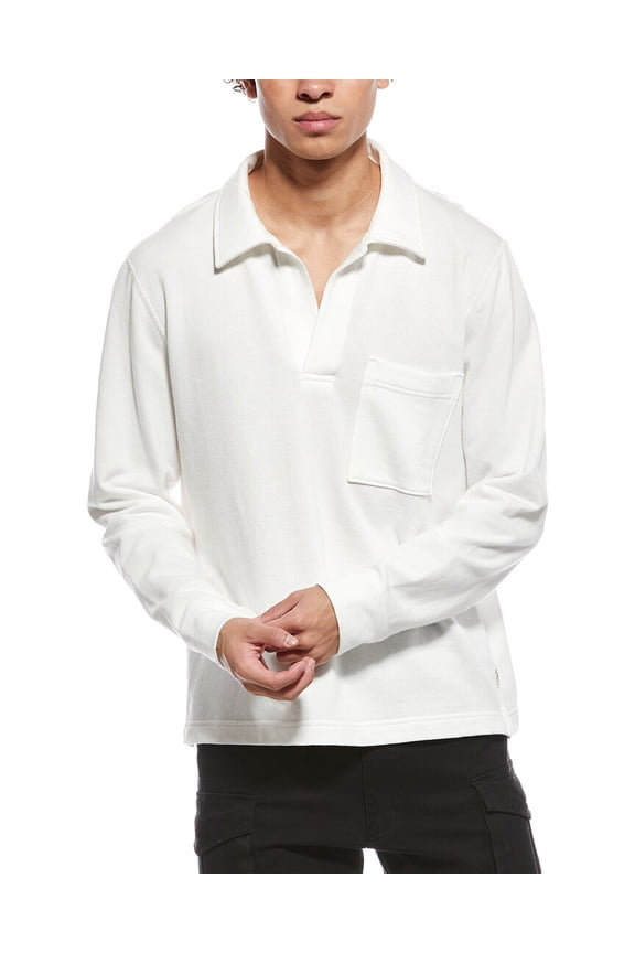 mens Surf Terry Polo Shirt, l, White