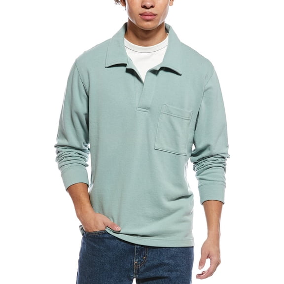 TODD SNYDER mens Surf Terry Polo Shirt, xs, Green