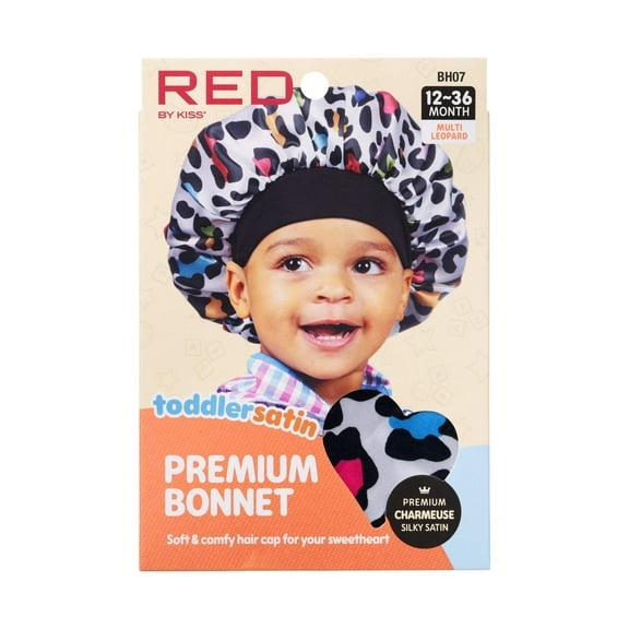 Red by Kiss Toddler Satin Bonnet Sleep Caps Hair Wraps Hair Bonnet (Multi Leopard)