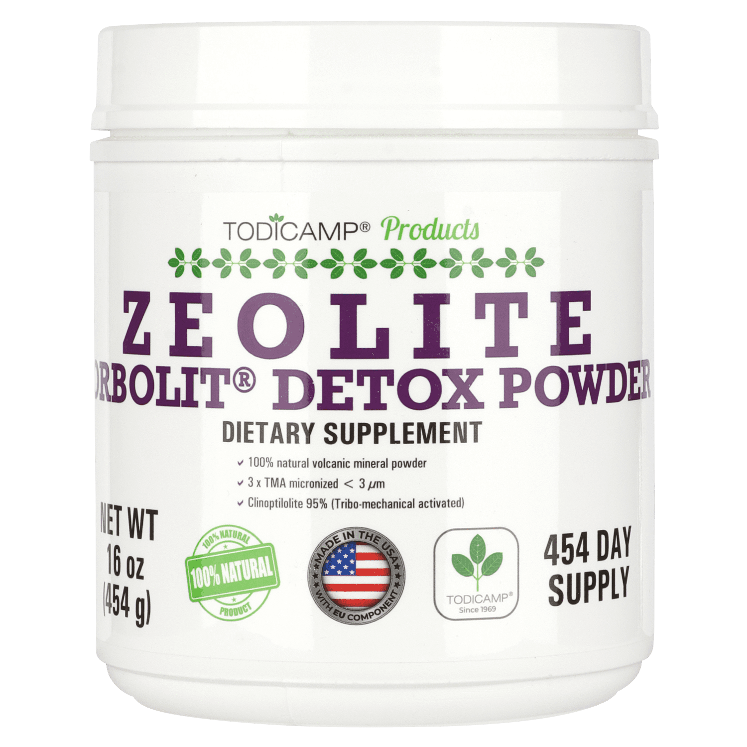 TODICAMP Zeolite Detox Cleanse 1 lb Zeolite Powder for Fast Full Body Detox, Liver Detox