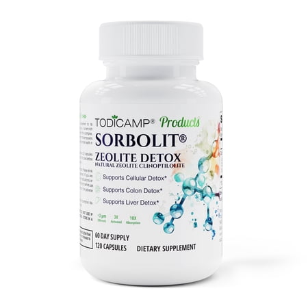 TODICAMP Zeolite Detox Cleanse 120 Zeolite Capsules for Fast Full Body Detox, Liver Detox & Debloat