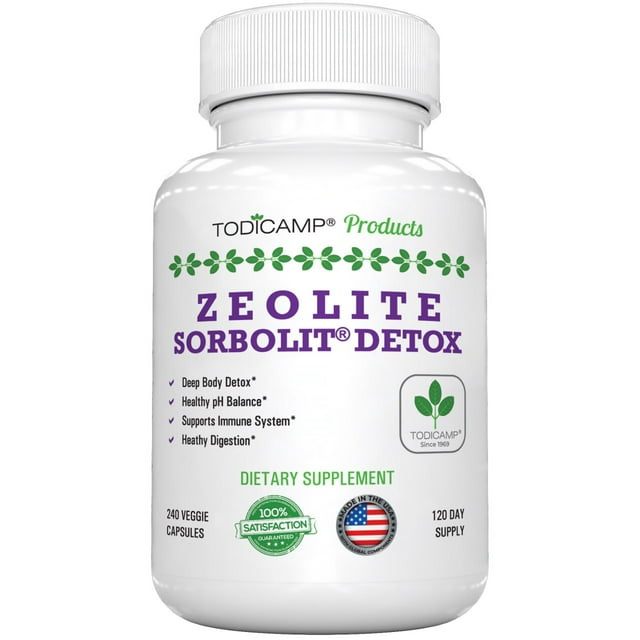 TODICAMP Zeolite Detox Cleanse 240 Zeolite Capsules for Fast Full Body