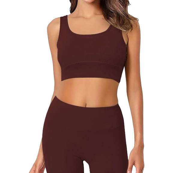 TODOZO 2 Piece Sets for Women Summer Summer Sets Women 2 Piece Outfits Womens 2 Piece Outfits Summer Spring and Summer Vest and Shorts Two Piece Set Yoga Wear Fitness Suit Brown S