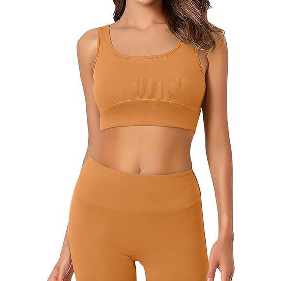 TODOZO 2 Piece Sets for Women Summer Summer Sets Women 2 Piece Outfits Womens 2 Piece Outfits Summer Spring and Summer Vest and Shorts Two Piece Set Yoga Wear Fitness Suit Khaki L