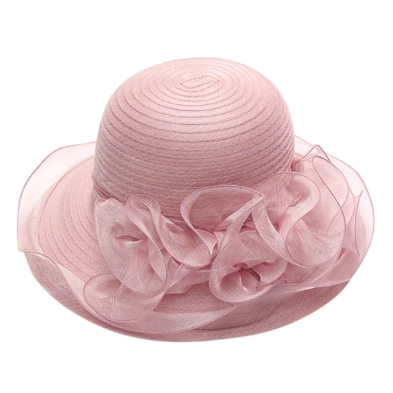 TODOZO 2026 Derby Hats for Women Ladies,Classy Organza Sun Hat,Church Tea Party Wedding Kentucky Fascinator Hat,Lady Derby Dress Church Bowler Cloche Hat Bowknot Organza Bridal Cap for Wedding